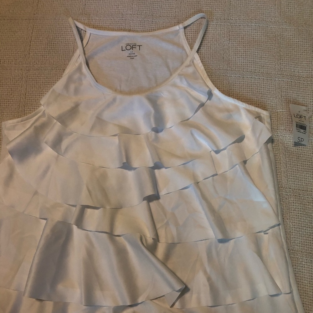 Loft ruffled tank blouse XSP NWT
